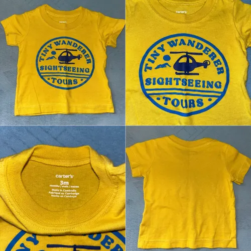 Camiseta Bebê Carters - 3 Meses - Amarela Estampada