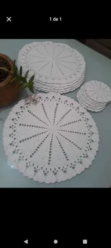 Conjunto de 6 suplas e 6 porta copos belíssimos 