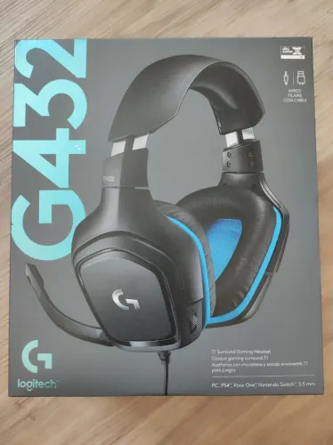 Headset Gamer Logitech G432 7.1 Dolby SurroundPreto E Azul