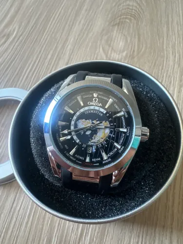 Relógio masculino Automático | Pulseira Borracha Preto/Prata