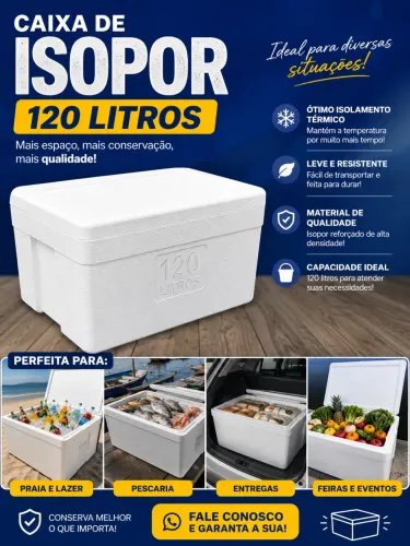 CAIXA DE ISOPOR 120 LITROS