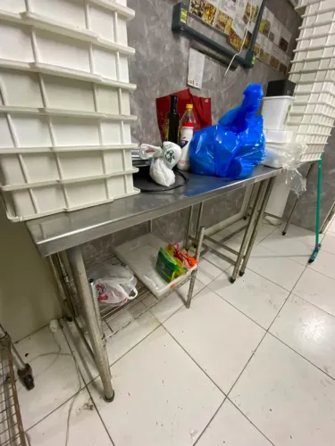 bancada em inox 145x60x90(lxPxH)