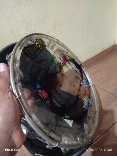Pandeiro Black Tim 13 Pl acrílico transparente + Case térmico
