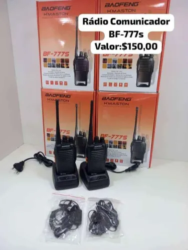 Par De Rádios Comunicador Baofeng Walktalk Bf-777s Microfone