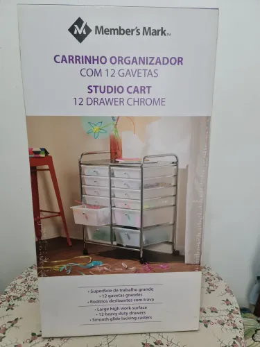 Carrinho Móvel Organizador com 12 Gavetas Members Mark Lacrado