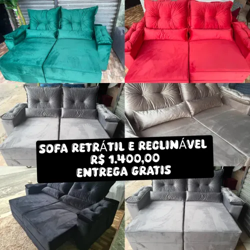 Promoção sofá retrátil/reclinável frete 100% gratis