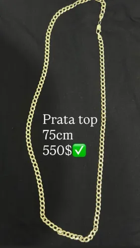 Cordão de prata do top.