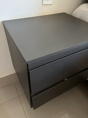 Mesa de cabeceira 2 unidades cinza