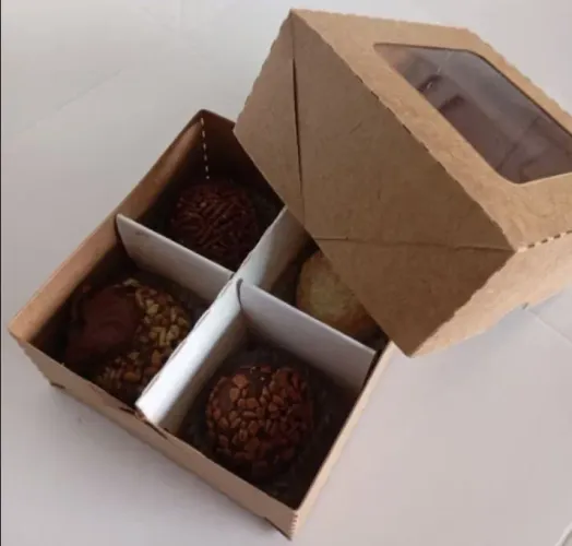Kit 100 unidades - Caixa Kraft para Brigadeiro 