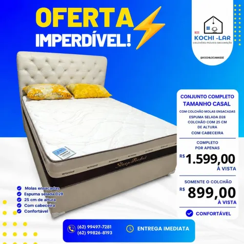 Cama casal com cabeceira entrega na sua casa