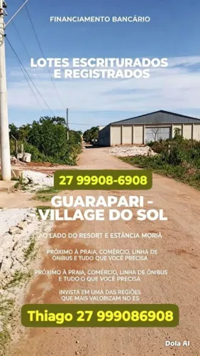 Lotes Guarapari, escritura, registro e IPTU, aceito propostas, R$ 10 MIL DE ENTRADA, LEIA