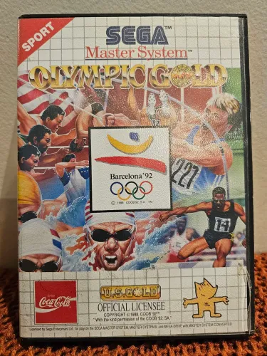 Olympic Gold - Sega Master System (label branca, europeu, detalhe no plástico da caixa)