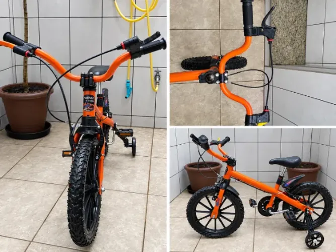 Bicicleta Infantil (Unissex) - Cor Laranja.