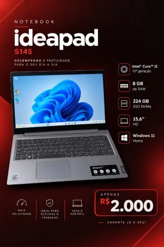 Notebook LENOVO I5 DE 10 GERAÇÃO.