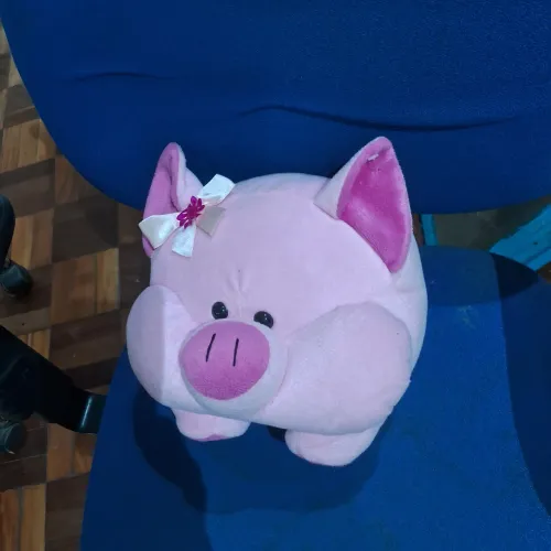 Porquinho rosa de pelúcia 