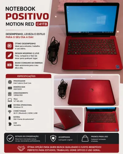 Notebook Positivo Motion Red C41TB