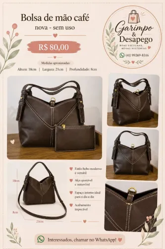 Bolsa de mão café nova
