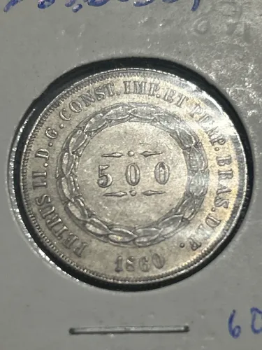 MOEDA PRATA 500 RÉIS 1860 IMPÉRIO DO BRASIL - RARA ?