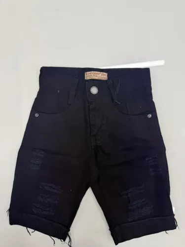 Bermudas jeans casuais infantis
