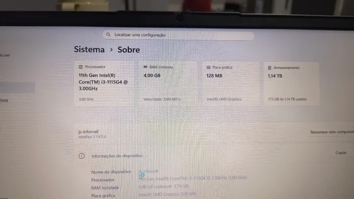 Vendo outro notebook i3 de 11° geração