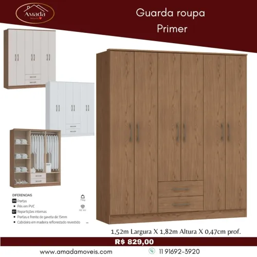 Guarda roupa Primer - à pronta entrega 