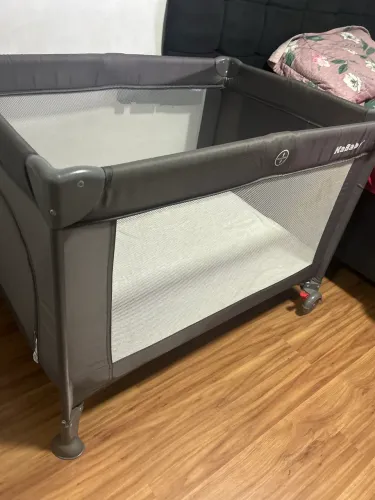 Berço Portátil Infantil Cercado Desmontável Sleep Cinza Kababy