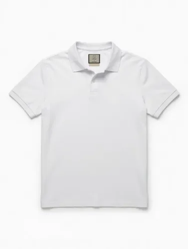 Camisa Polo Logan Branca - Algodão Pima -  Slim Fit