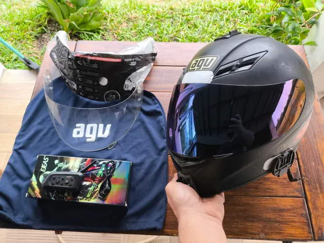 Capacete AGV K3 61-62 com 3 viseiras até 12x