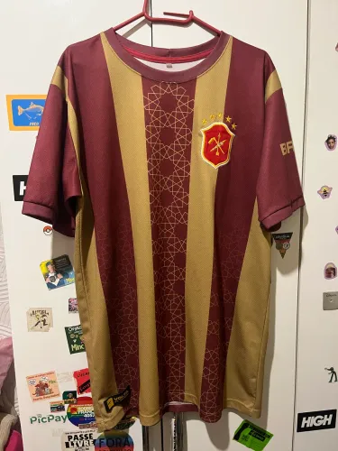 camisa don l volta da vitória dourado e vinho