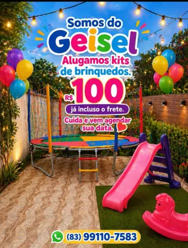 Alugamos kits de brinquedos.