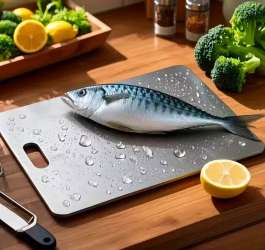 Tábua De Corte Aço Inoxidável Antibacteriana À Prova De Mofo G (30x46cm)