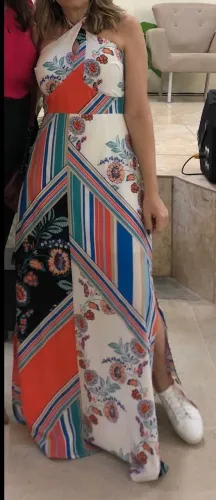 Vestido longo estampado
