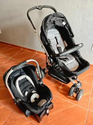 Travel System Kiddo Compass II + Bebê Conforto Casulo com Base - Excelente Estado!