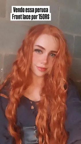 Peruca front lace Ruiva