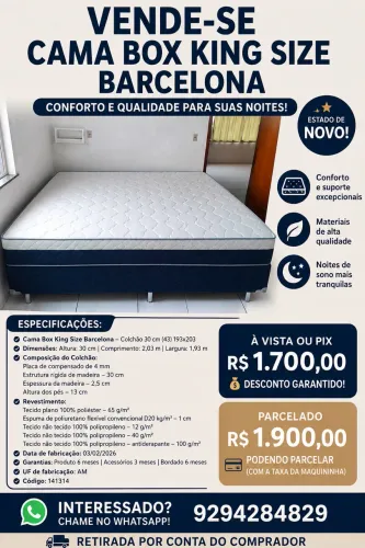 Venda KING SIZE (Somente 6 meses usadas)