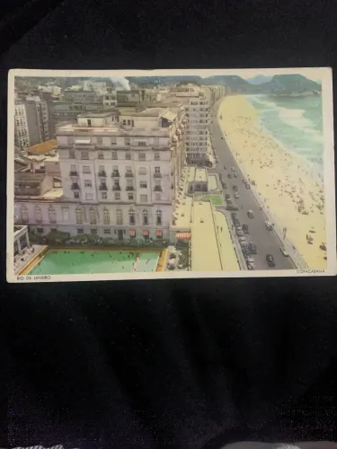 Postal Copacabana palace e sua icônica piscina década de 50
