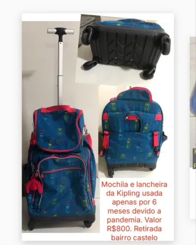 Mochila e lancheira da Kipling 
