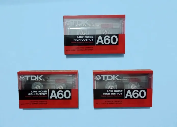 Lote 3 Fitas K7 TDK A60 - Low Noise High Output - Lacradas - Vintage / Colecionador