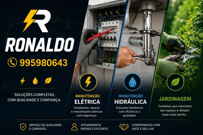 Manutenção elétrica hidráulica e jardinagem