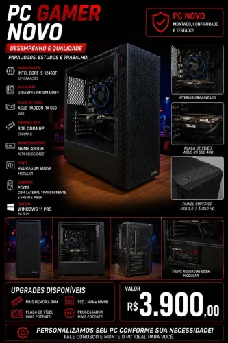 Pc core i5 12 geração RX550