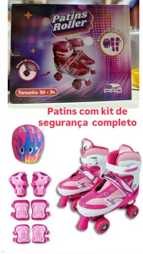 Patins com kit segurança 30-34 e 35-38