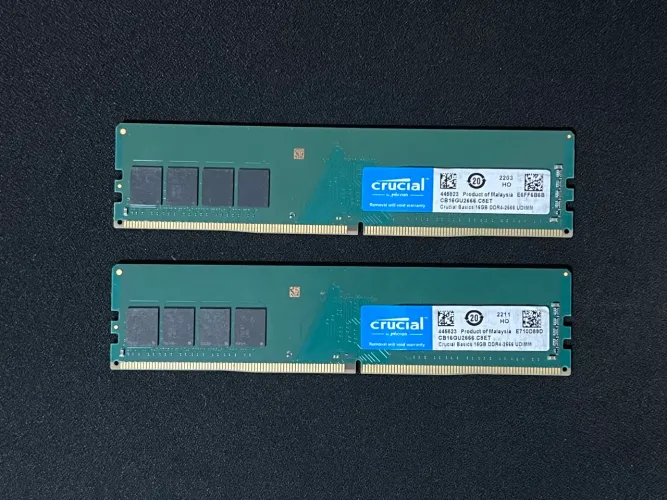Memorias DDR4 32Gb 2x16 2666Mhz Crucial