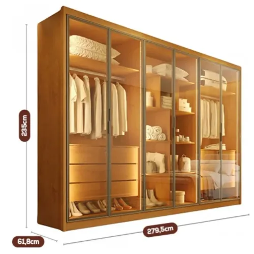 ROUPEIROS CASAL 100%MDF PORTAS REFLECTAS.