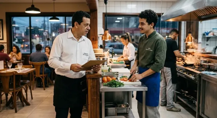 Vagas para garçom e auxiliar de cozinha