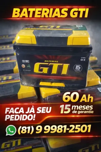Bateria automotiva 45-50-60-70-90-100 - GTI ( frete grátis) 