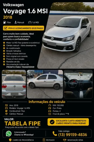 Volkswagen Voyage Trendline 1.6 T.flex 8V 4P 2018