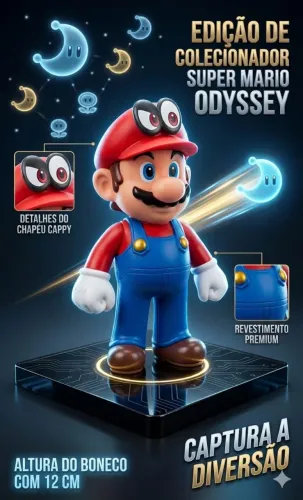 NOVO - Boneco Super Mario Odyssey com Cappy