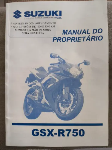 Manual e chave reserva original gsxr 750 - 2013