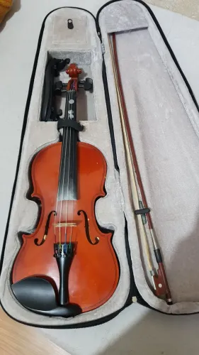 Violino black wood com case