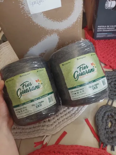 2 Fios de Malha Residual 1kg - Cinza Mescla Escuro - Fios Guarani